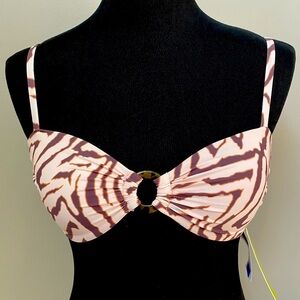 Gianni Bini Blush Animal Print Bikini Top XS